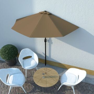 Vidaxl Balkonski suncobran s aluminijskom šipkom, 270 x 135 cm, taupe
