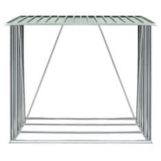 Vidaxl VidaXL Vrtna ostava za drva od pocinčanog čelika 163x83x154 cm zelena