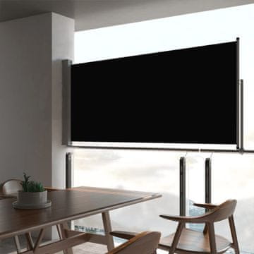 Vidaxl Uvlačna bočna tenda za terasu 60 x 300 cm Crna
