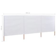 Vidaxl Zaštitna tkanina s 3 krila 400x80 cm pješčano bijela