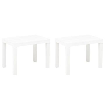 Vidaxl Vrtne klupe, set od 2, bijele, plastika