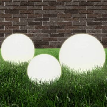 Vidaxl LED vanjske svjetiljke, 3 kom, kugle 20/30/40 cm, PMMA