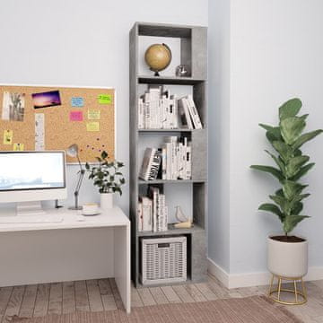 Vidaxl Polica za knjige/Pregrada Betonsko-siva 45x24x159 cm