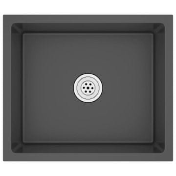 Vidaxl Ručno rađeni kuhinjski sudoper crni od nehrđajućeg čelika