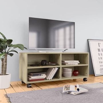 Vidaxl TV ormarić s kotačićima, hrast Sonoma, 90x35x35, iverica