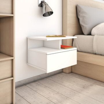 Vidaxl Viseći noćni ormarić bijeli 40x31x27 cm materijal na bazi drva