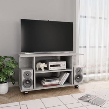 Vidaxl TV stalak s kotačićima, betonsko-sivi, 80x40x40 cm