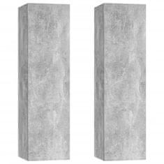 Vidaxl TV ormarići 2 kom boja betona 30,5x30x110 cm konstruirano drvo