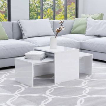 Vidaxl Klub stolići visoki sjaj bijeli 100x48x40 cm iverica