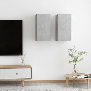 Vidaxl TV ormarići, set od 2, betonsko sivi, 30,5 x 30 x 60 cm