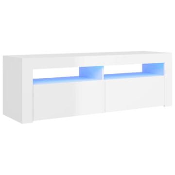 Vidaxl TV ormarić s LED svjetlima visoki sjaj bijeli 120 x 35 x 40 cm