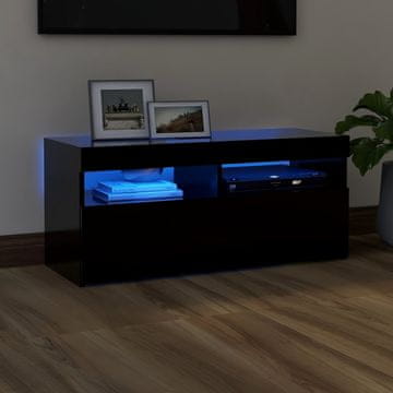Vidaxl TV ormarić s LED rasvjetom crni 90x35x40 cm