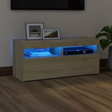 Vidaxl TV ormarić s LED rasvjetom, hrast Sonoma, 90x35x40 cm