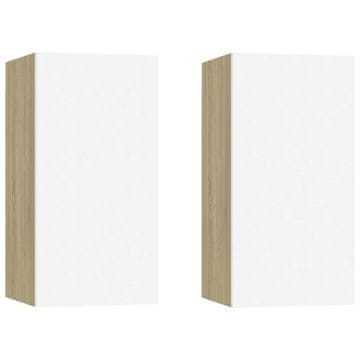 Vidaxl TV ormarići 2 kom bijeli i boja hrasta 30,5 x 30 x 60 cm drveni