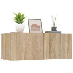 Vidaxl Zidni TV ormarići, 2 kom, Sonoma hrast, 80x30x30 cm