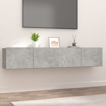 Vidaxl Zidni TV ormarići, 2 kom, betonsko sivi, 80x30x30 cm