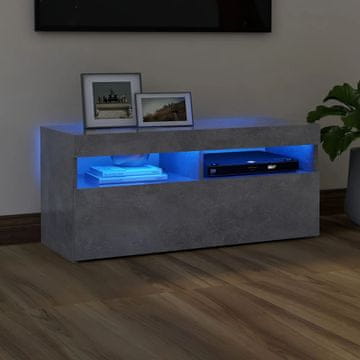 Vidaxl TV ormarić s LED rasvjetom, betonsko-sivi, 90x35x40 cm