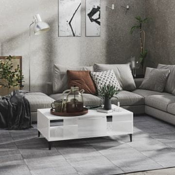 Vidaxl Klub stolić visoki sjaj bijeli 103,5x60x35 cm