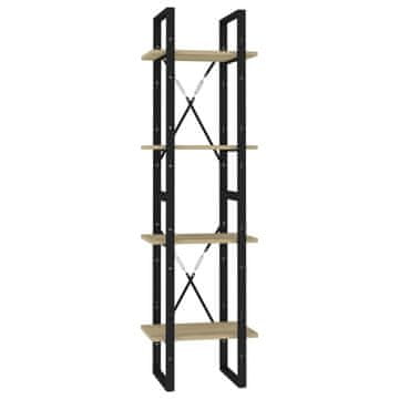 Vidaxl Ormarić za knjige s 4 razine boja hrasta 40x30x140 cm drveni