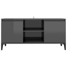 Vidaxl TV ormarić s metalnim nogama sjajni sivi 103,5 x 35 x 50 cm