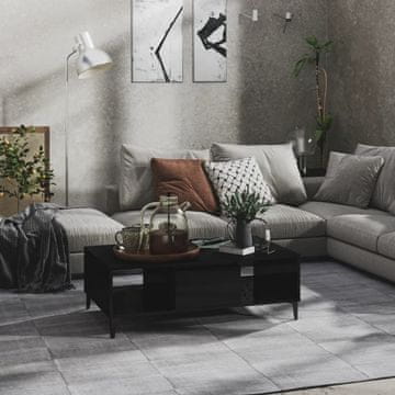 Vidaxl Klub stolić visoki sjaj crni 103,5 x 60 x 35 cm