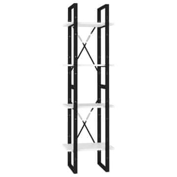 Vidaxl Ormarić za knjige s 4 razine bijeli 40 x 30 x 140 cm drveni