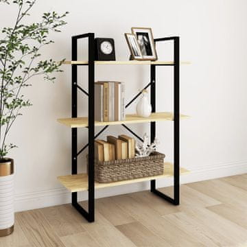 Vidaxl Knjižnica s 3 etaže, 80x30x105 cm, masivno borovo drvo