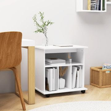 Vidaxl Ormarić na kotačima Bijeli 60x45x60 cm Materijal na bazi drveta