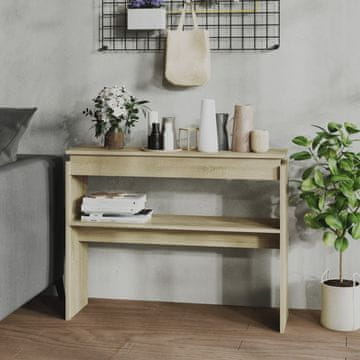 Vidaxl Konzolni stolić, hrast sonoma, 102x30x80 cm