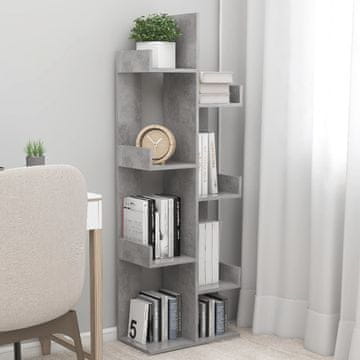 Vidaxl Polica za knjige betonsko-sive boje 48x25,5x140 cm