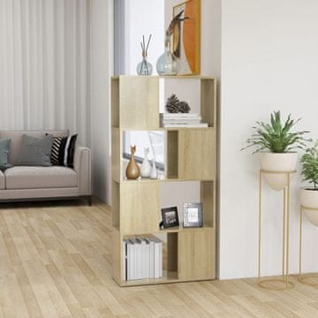 Vidaxl Polica za knjige/Pregrada, Sonoma hrast, 60x24x124,5 cm