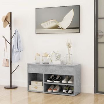 Vidaxl Klupa s prostorom za cipele, betonsko-siva, 80x30x45 cm