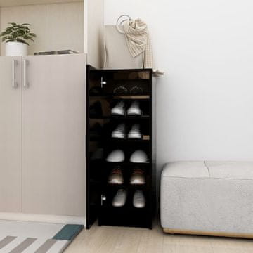 Vidaxl Ormarić za cipele Crni 32x35x92 cm Materijal na bazi drveta