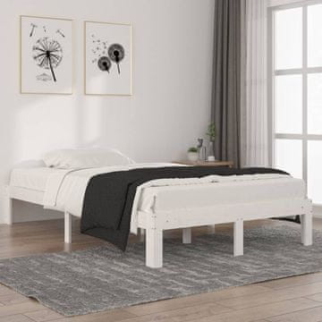 Vidaxl Okvir za krevet Bijeli Masivni borov drvo 120 x 200 cm