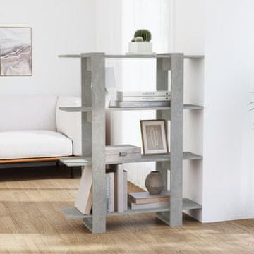 Vidaxl Polica za knjige/Pregrada Betonsko-siva 100x30x123,5 cm