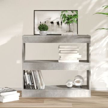 Vidaxl Polica za knjige/Pregrada Betonsko-siva 80x30x72 cm