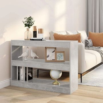 Vidaxl Polica za knjige/Pregrada Betonsko-siva 100x30x72 cm
