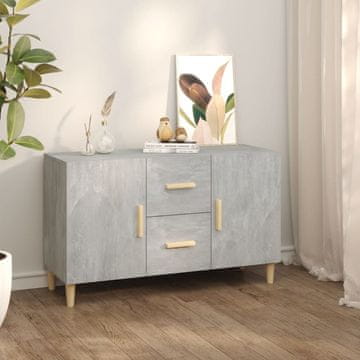 Vidaxl Komoda s ladicama, betonsko siva, 100x36x60 cm, materijal na bazi drva