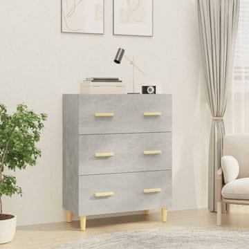 Vidaxl Komoda s ladicama, betonsko siva, 70x34x90 cm, materijal na bazi drva