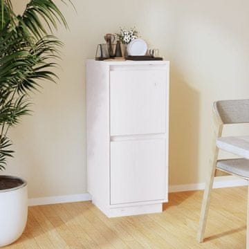 Vidaxl Komoda bijela 31,5 x 34 x 75 cm masivni borov drvo