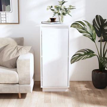 Vidaxl Komoda bijela 31,5 x 34 x 75 cm masivni borov drvo