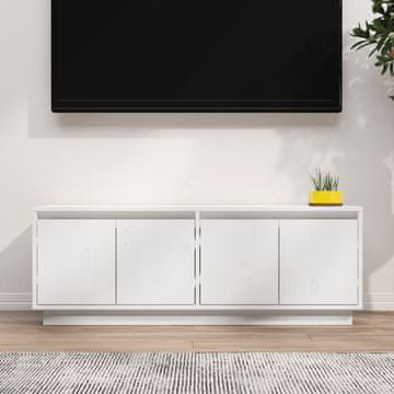 Vidaxl TV stalak bijeli 110x34x40 cm masivni borov drvo