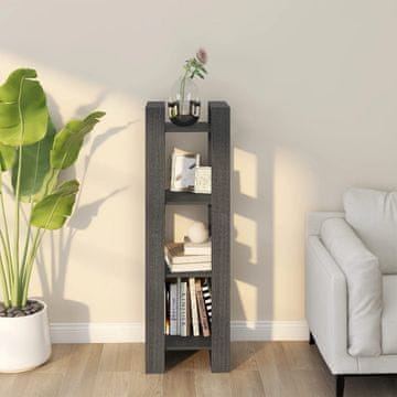 Vidaxl Biblioteka/Pregrada siva 41x35x125 cm borovina