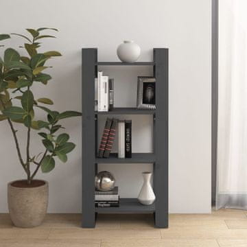 Vidaxl Biblioteka/Pregrada siva 60x35x125 cm borovina