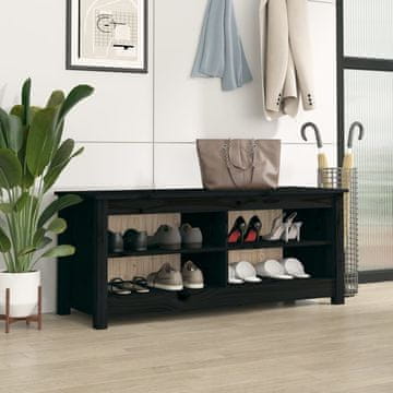 Vidaxl Ormarić za cipele crni 110x38x45,5 cm borovina