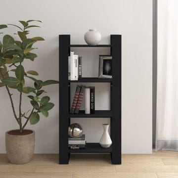 Vidaxl Polica za knjige/Pregrada Crna 60x35x125 cm Bor