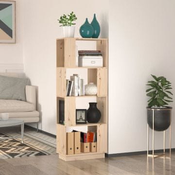 Vidaxl Polica za knjige/Pregrada 51x25x132 cm Masivno borovo drvo