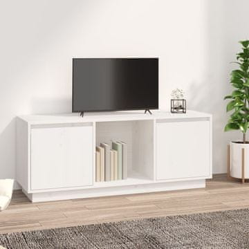 Vidaxl TV stalak bijeli 110,5 x 35 x 44 cm masivni borov drvo