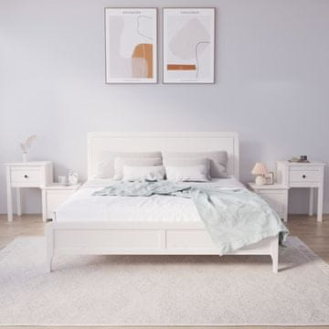 Vidaxl Noćni ormarići, set od 2, bijeli, 79,5 x 38 x 65,5 cm, masivni borov drvo