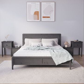 Vidaxl Noćni ormarići, set od 2, sivi 79,5 x 38 x 65,5 cm, masivni borov drvo